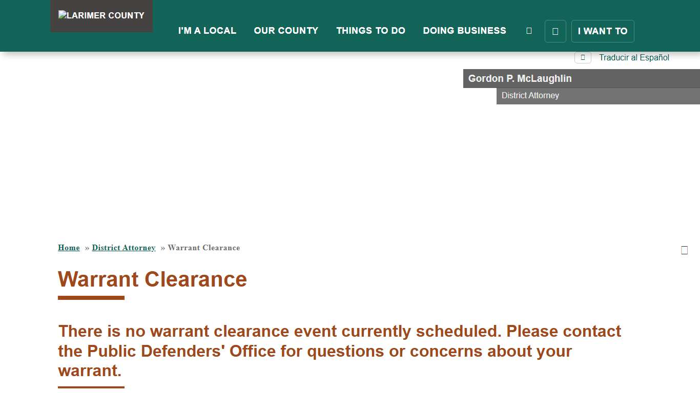 Warrant Clearance | Larimer County