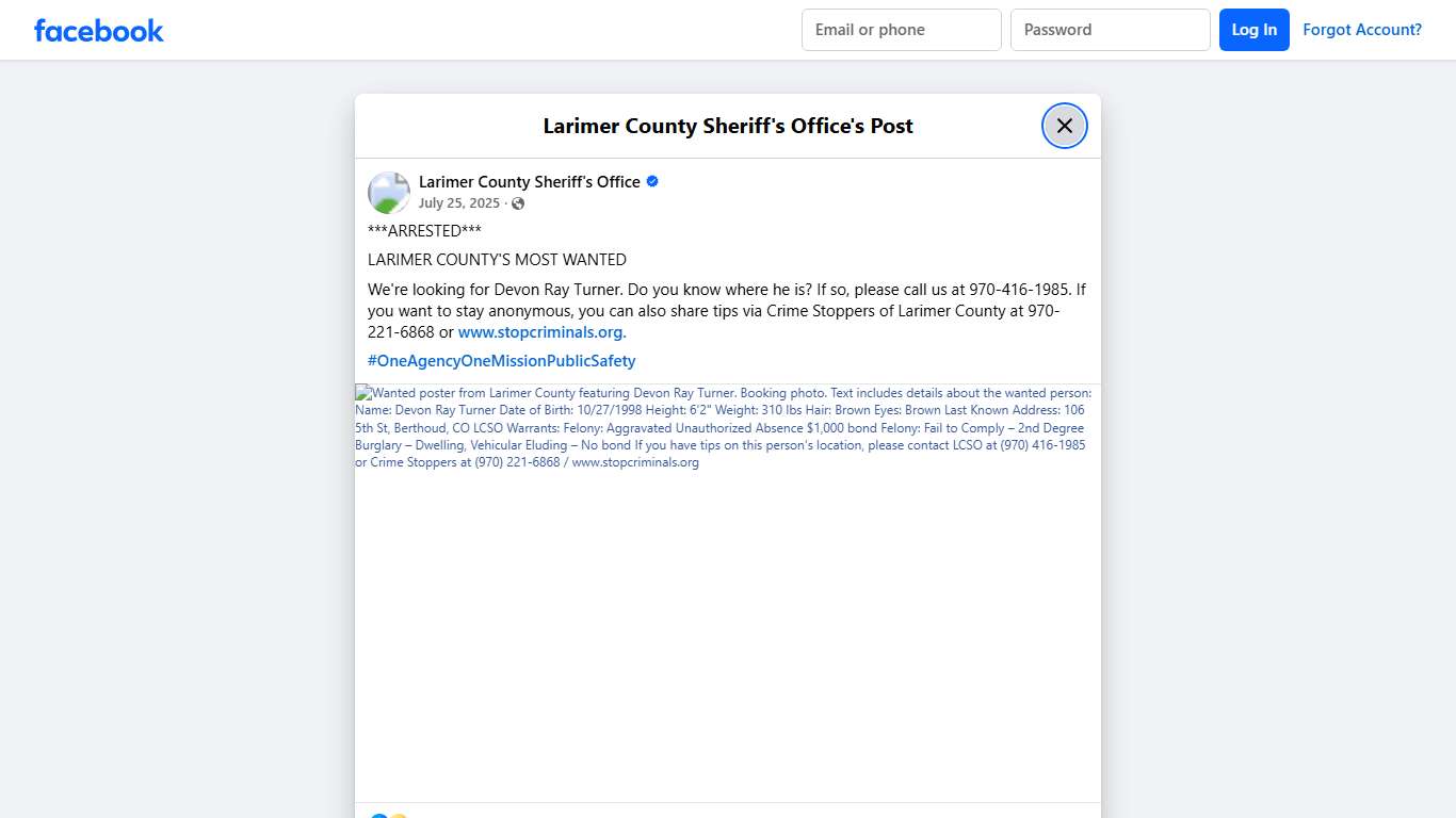 ***ARRESTED*** LARIMER... - Larimer County Sheriff's Office | Facebook